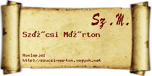 Szücsi Márton névjegykártya