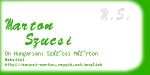 marton szucsi business card